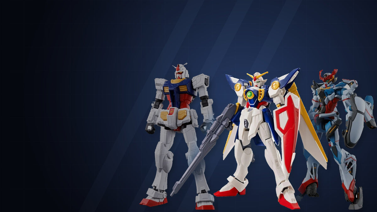 Entry Grade Wing Gundam, Entry Grade RX-78F00/E Gundam and HG GQuuuuuuX Gunpla kits