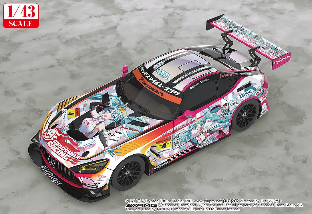 (Rerelease) 1/43rd Scale Good Smile Hatsune Miku AMG 2021 SUPER GT 100th Race Commemorative Ver.