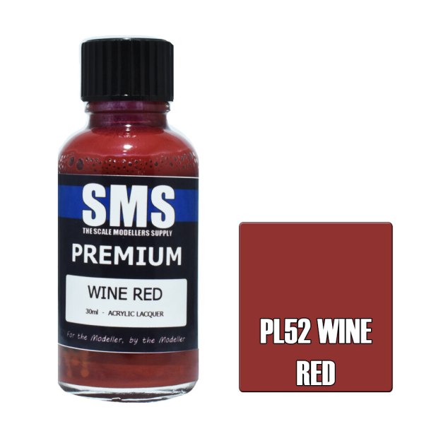 The Scale Modellers Supply (SMS) Premium WINE RED RAL3005 30ml | 707959821334