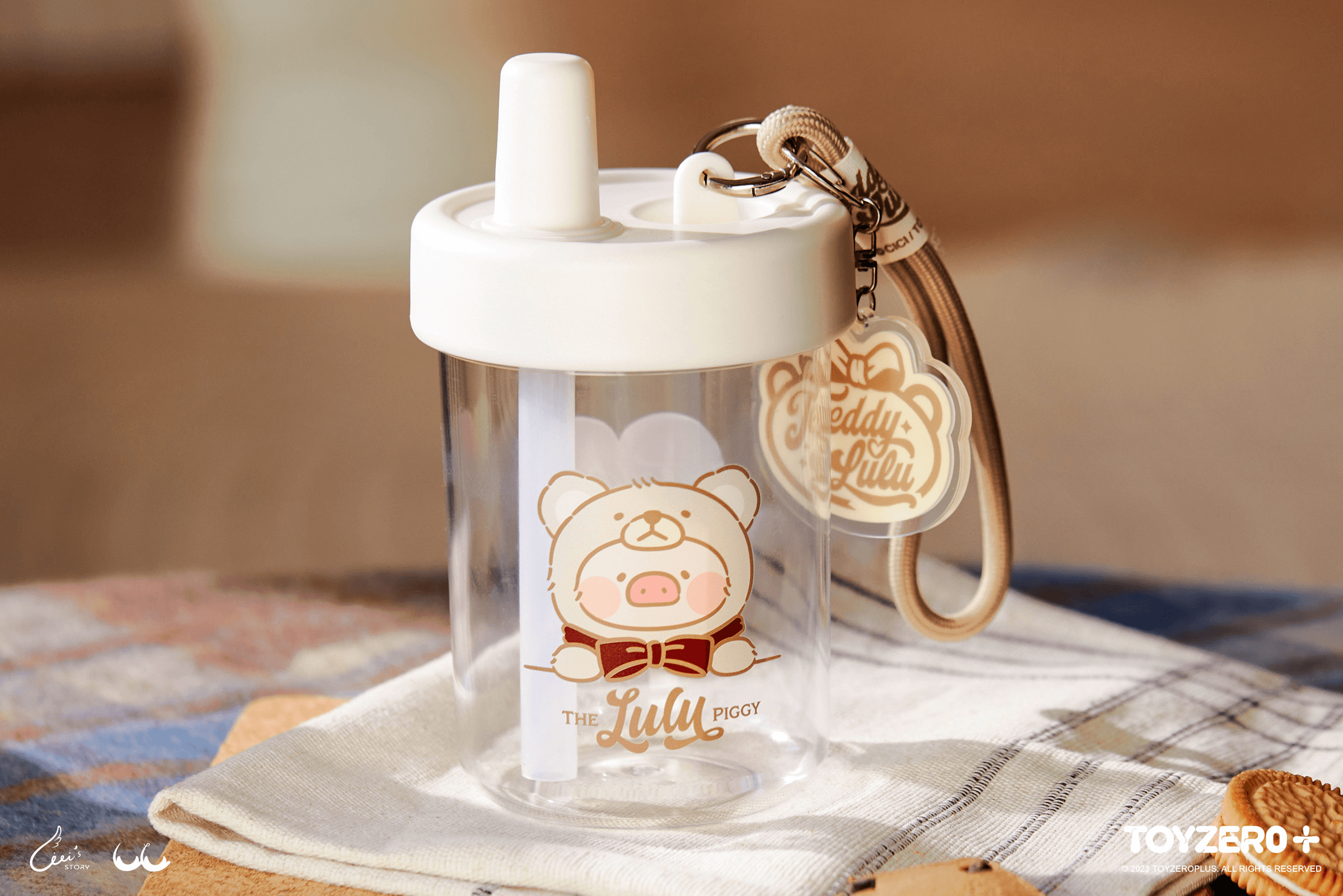 LuLu the Piggy - Teddy LuLu Insulated Water Bottle with Straw | 781005360237