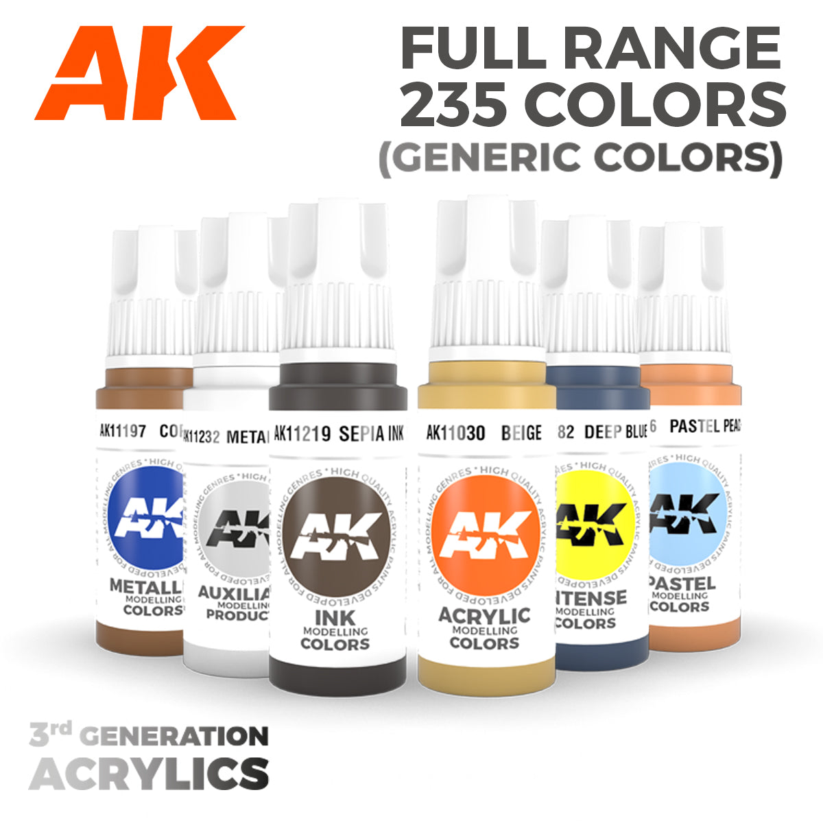 AK Interactive 3Gen GENERAL Full Range - 235 Colors | 8435568328464