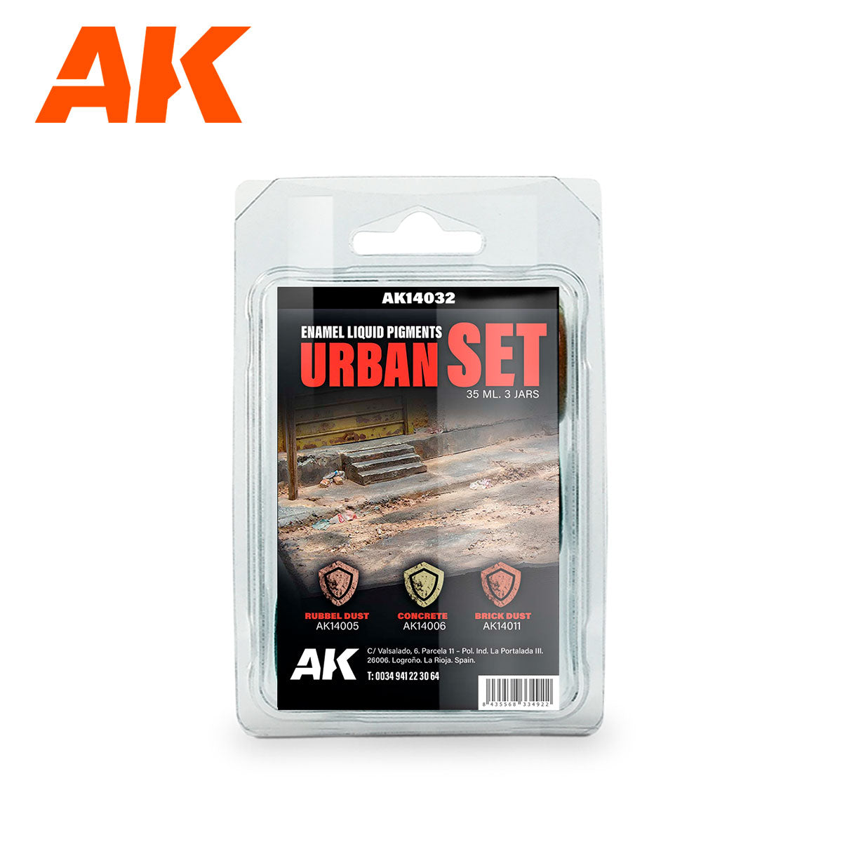 AK Interactive Enamel Liquid Pigment URBAN SET 35ml (3 ref) | 8435568334922