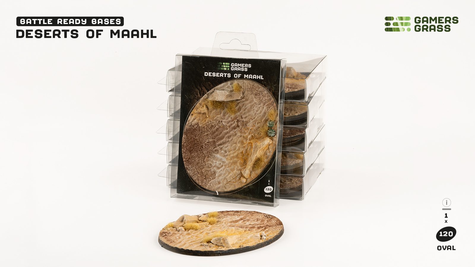 Gamers Grass Battle Ready Bases - Deserts of Maahl - Oval 120mm (x1) | 738956790774