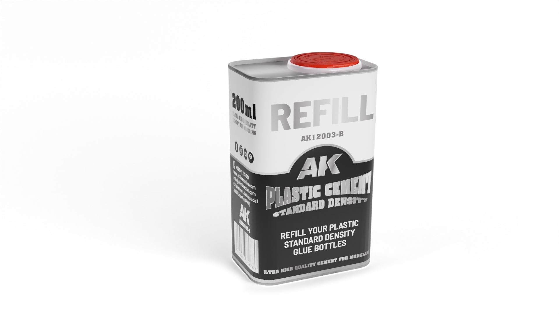 AK Interactive Plastic Cement Standard Density 250 ml refill | 8435568338883