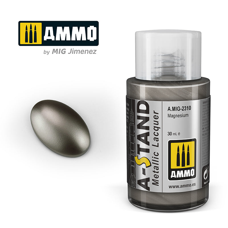 Ammo Mig A-Stand Lacquer Paint 30ml - Magnesium | 8432074023104