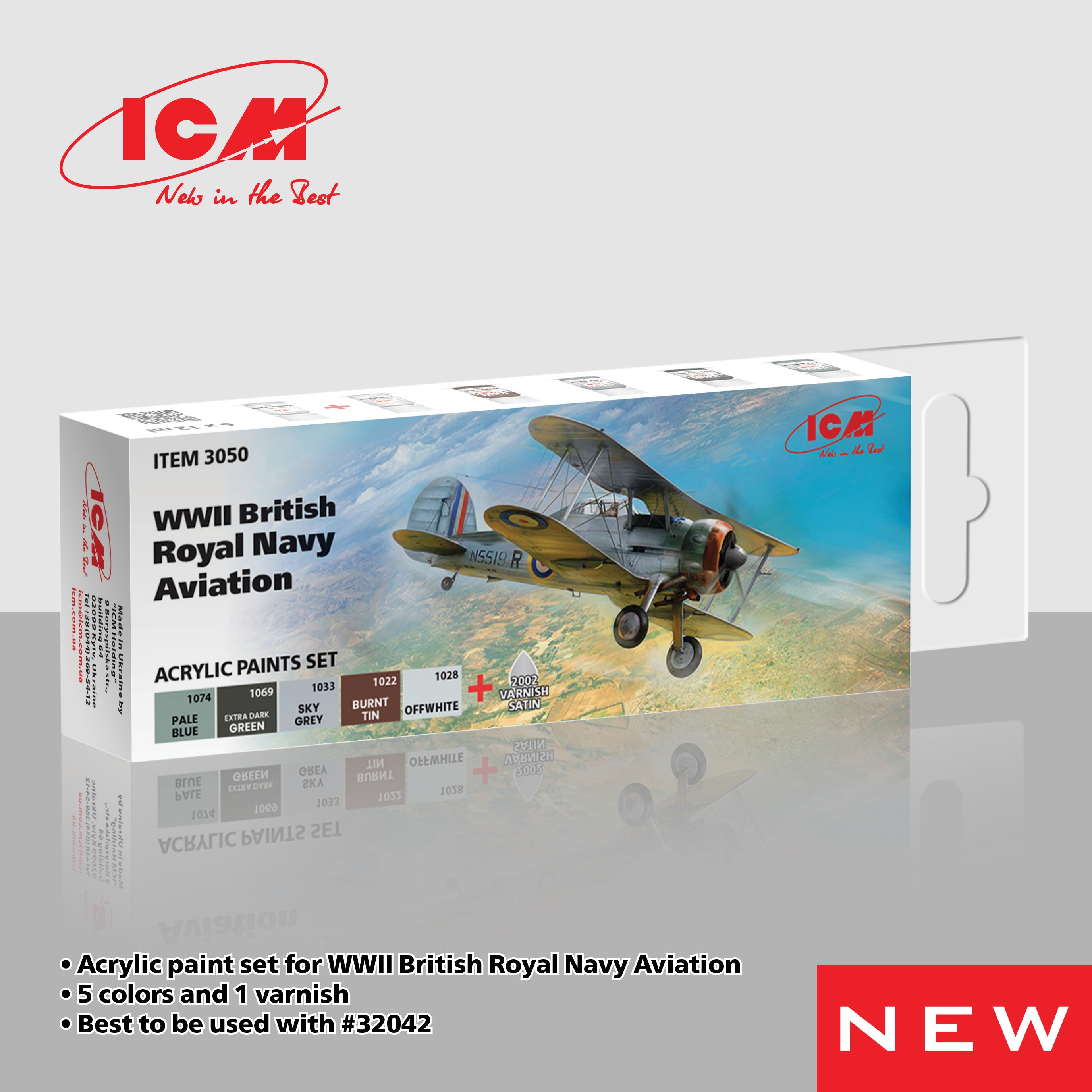 ICM Acrylic Paint Set for WWII British Naval Aviation | 4823044410835