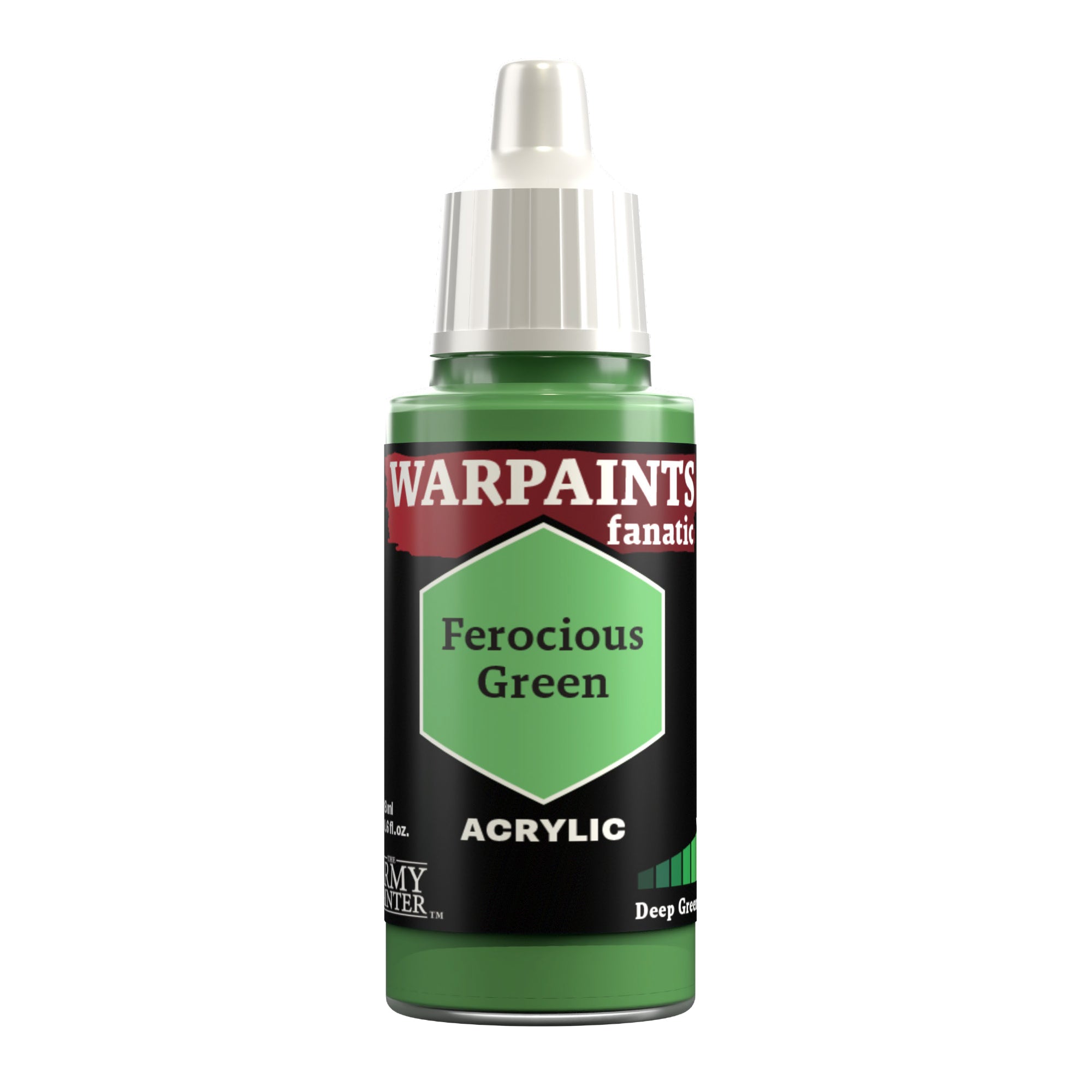 Army Painter Warpaints Fanatic Acrylic, Ferocious Green | 5713799305403