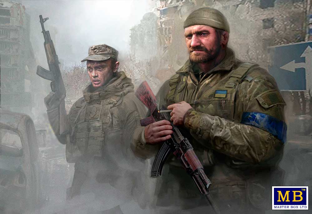 MASTER BOX 1/35 Russian-Ukrainian War series Territorial Defence Forces of Ukraine. Bucha clean-up, April 2022. Kit No.4