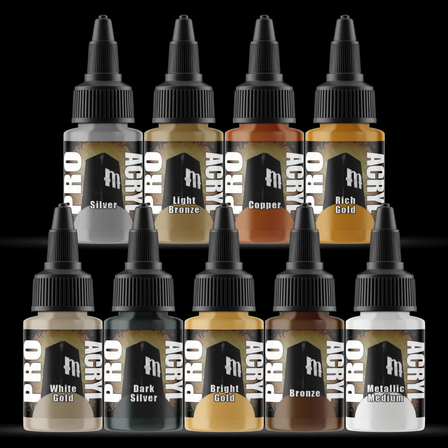 Monument Hobbies Pro Acryl Metallic Set - 9 Colors | 655368071607