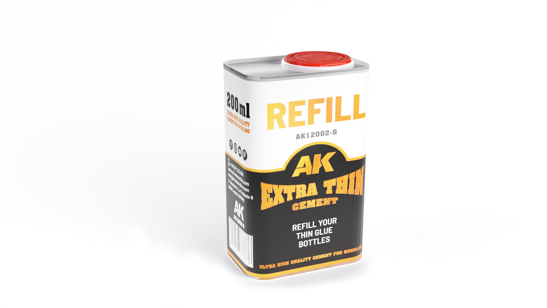 AK Interactive Extra Thin Cement 250 ml refill | 8435568338876
