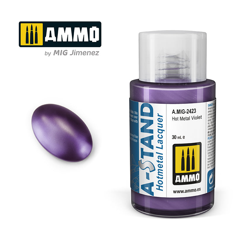 Ammo Mig A-Stand Lacquer Paint 30ml - Hot Metal Violet | 8432074024231
