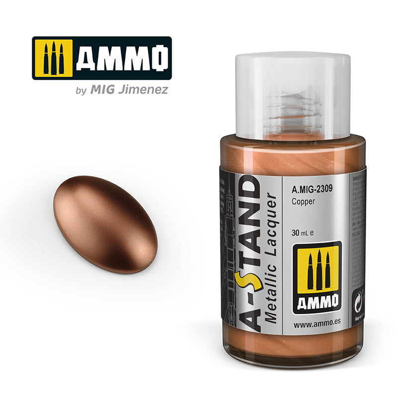 Ammo Mig A-Stand Lacquer Paint 30ml - Copper | 8432074023098