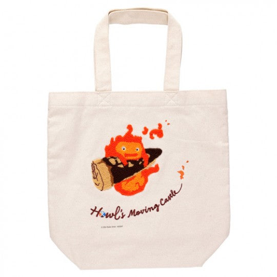 Benelic Calcifer in a Hurry Embroidery Canvas Tote Bag "Howl's Moving Castle" | 4990593435111