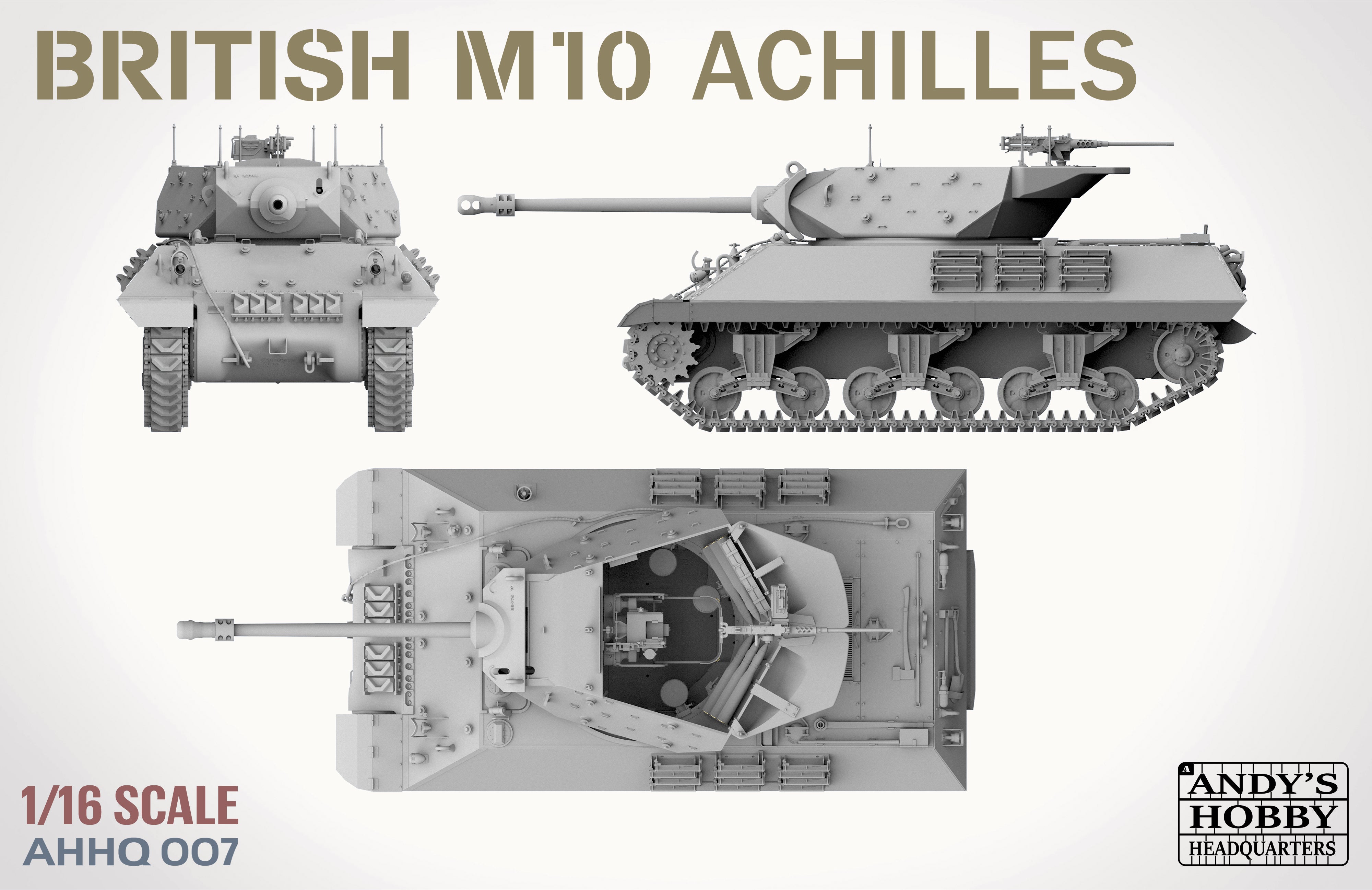 Andy's HHQ x Takom 1/16 British Achilles M10 IIc Tank Destroyer (with Full Body Figure) | 783495788249