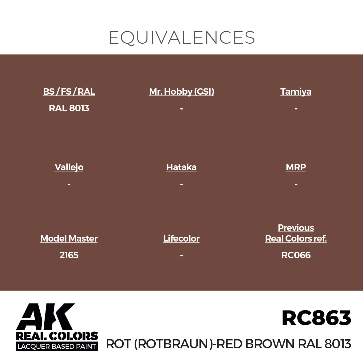 AK Interactive Real Colors Rot (Rotbraun)-Red Brown RAL 8013 17 ml. | 8435568336162