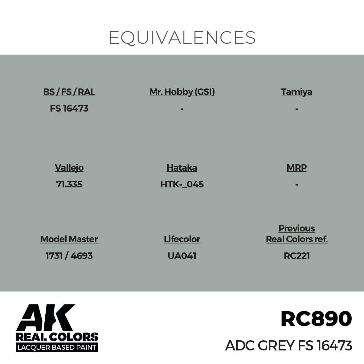 AK Interactive Real Colors ADC Grey FS 16473 17 ml. | 8435568336438