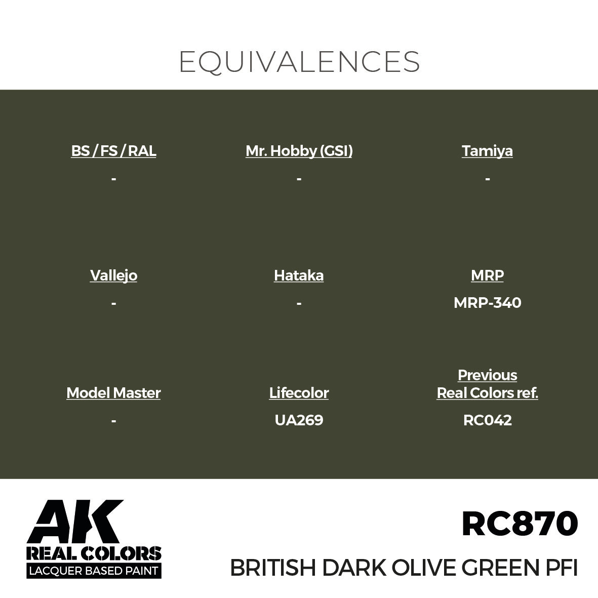 AK Interactive Real Colors British Dark Olive Green PFI 17 ml. | 8435568336230