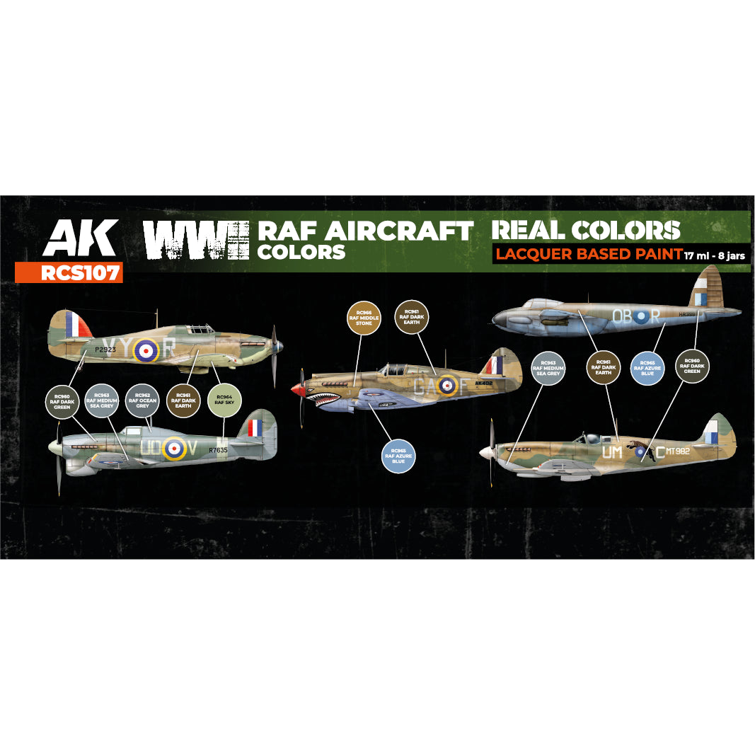 AK Interactive Real Colors WWII RAF Aircraft Colors Set (Set of 8) | 8435568339866