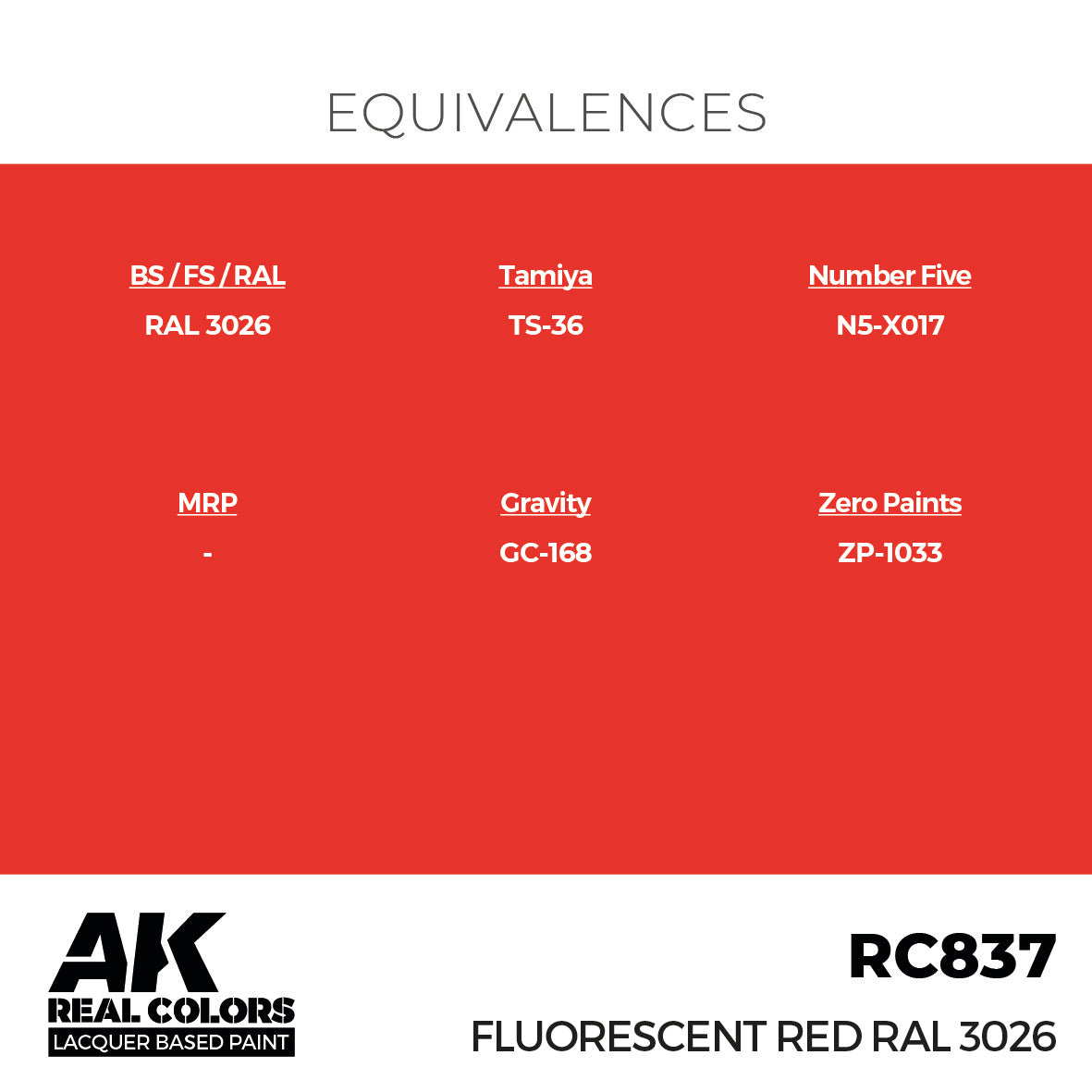 AK Interactive Real Colors Fluorescent Red RAL 3026 17 ml. | 8435568335905