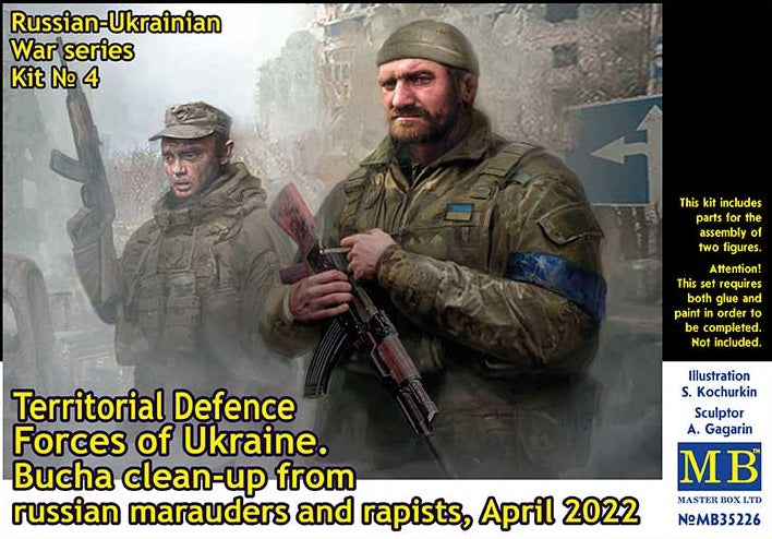 MASTER BOX 1/35 Russian-Ukrainian War series Territorial Defence Forces of Ukraine. Bucha clean-up, April 2022. Kit No.4