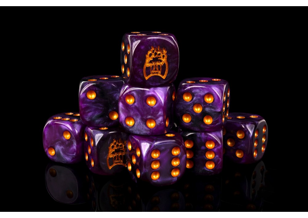 Conquest, Old Dominion Faction Dice on Translucent Purple w/ Gold Pips Dice (PBW8523)