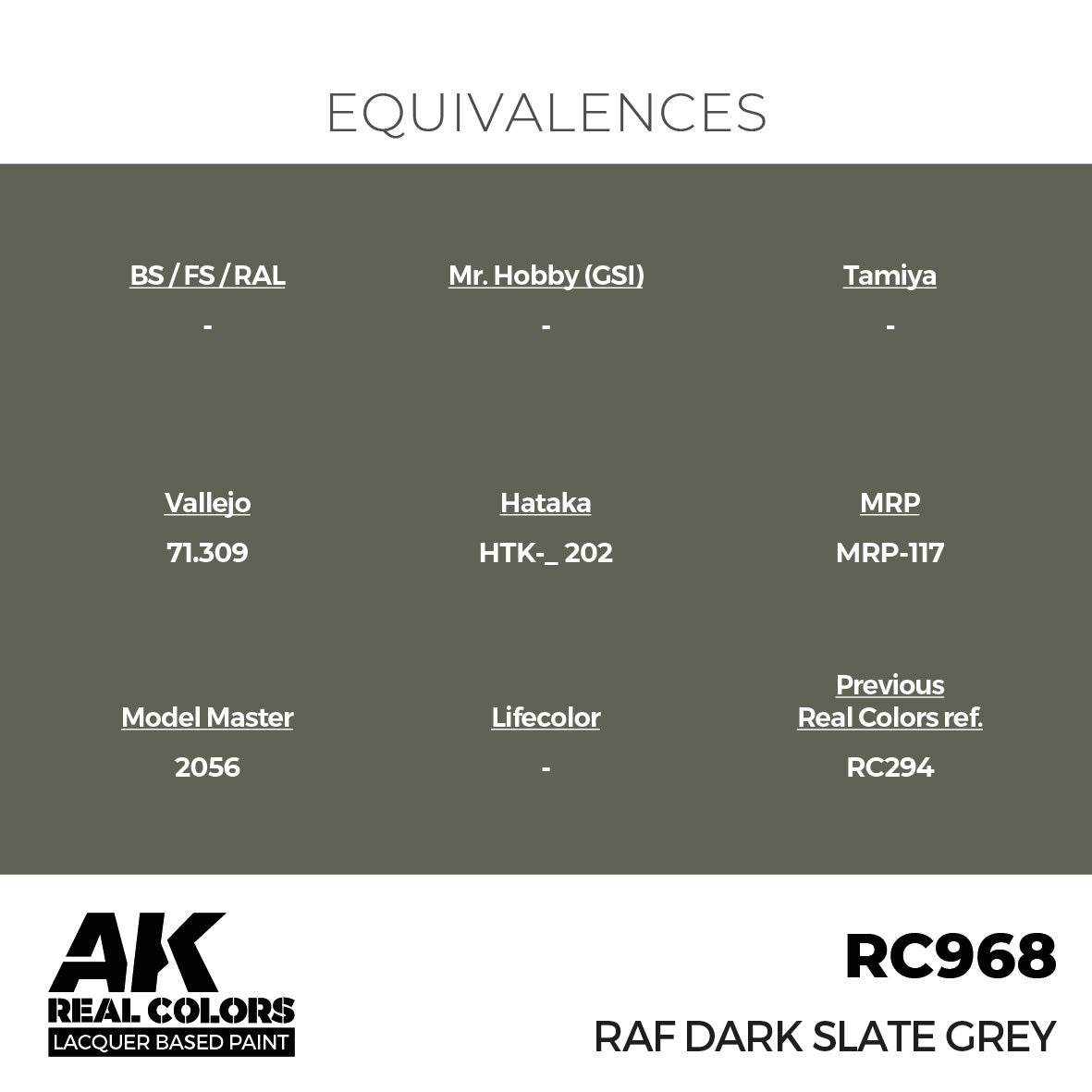 AK Interactive Real Colors RAF Dark Slate Grey 17 ml. | 8435568337213