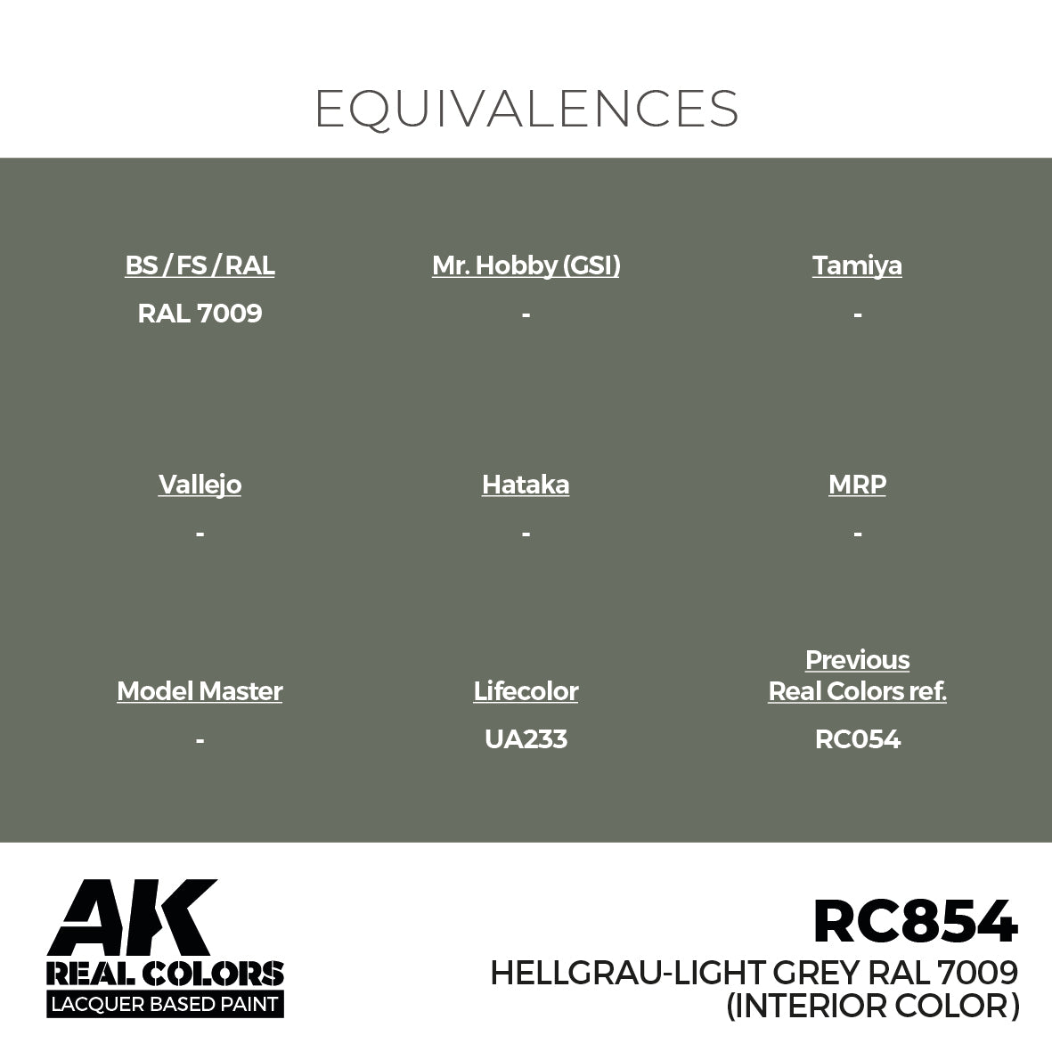 AK Interactive Real Colors Hellgrau-Light Grey RAL 7009 (interior color) 17 ml | 8435568336070
