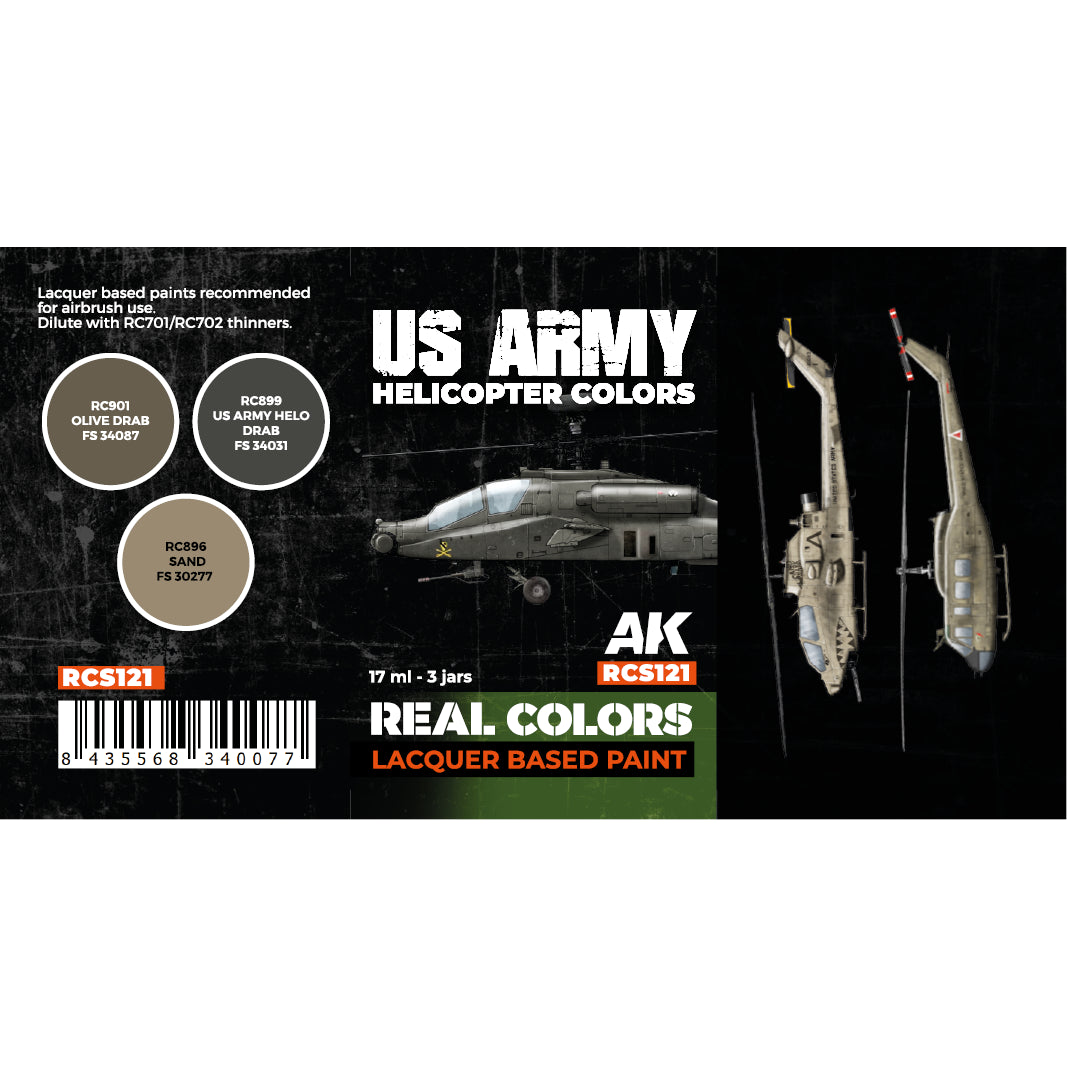 AK Interactive Real Colors US Army Helicopter Colors Set (Set of 3) | 8435568340077