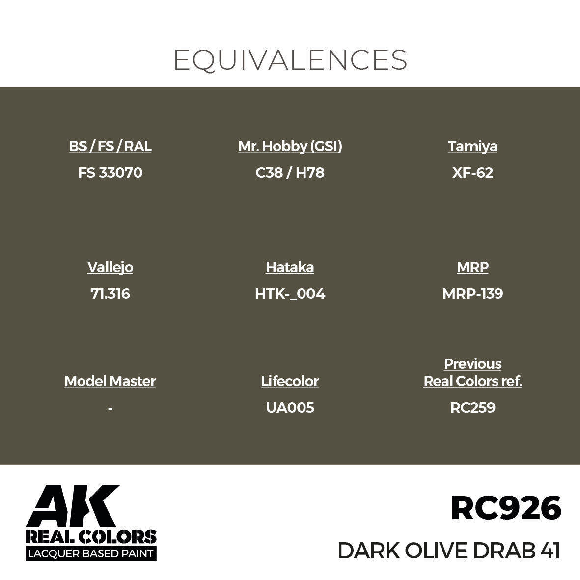 AK Interactive Real Colors Dark Olive Drab 41 17 ml. | 8435568336797