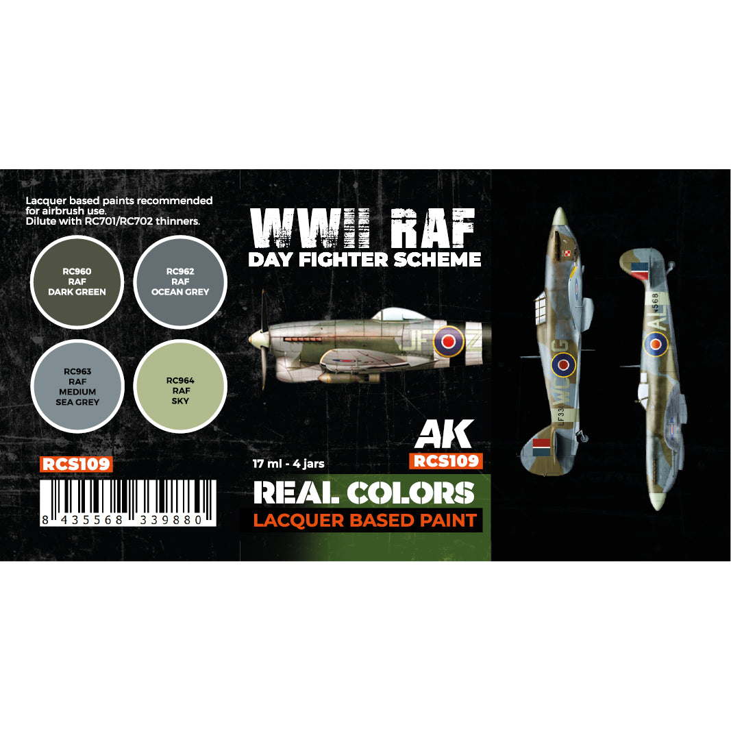AK Interactive Real Colors WWII RAF Day Fighter Scheme Set (Set of 4) | 8435568339880