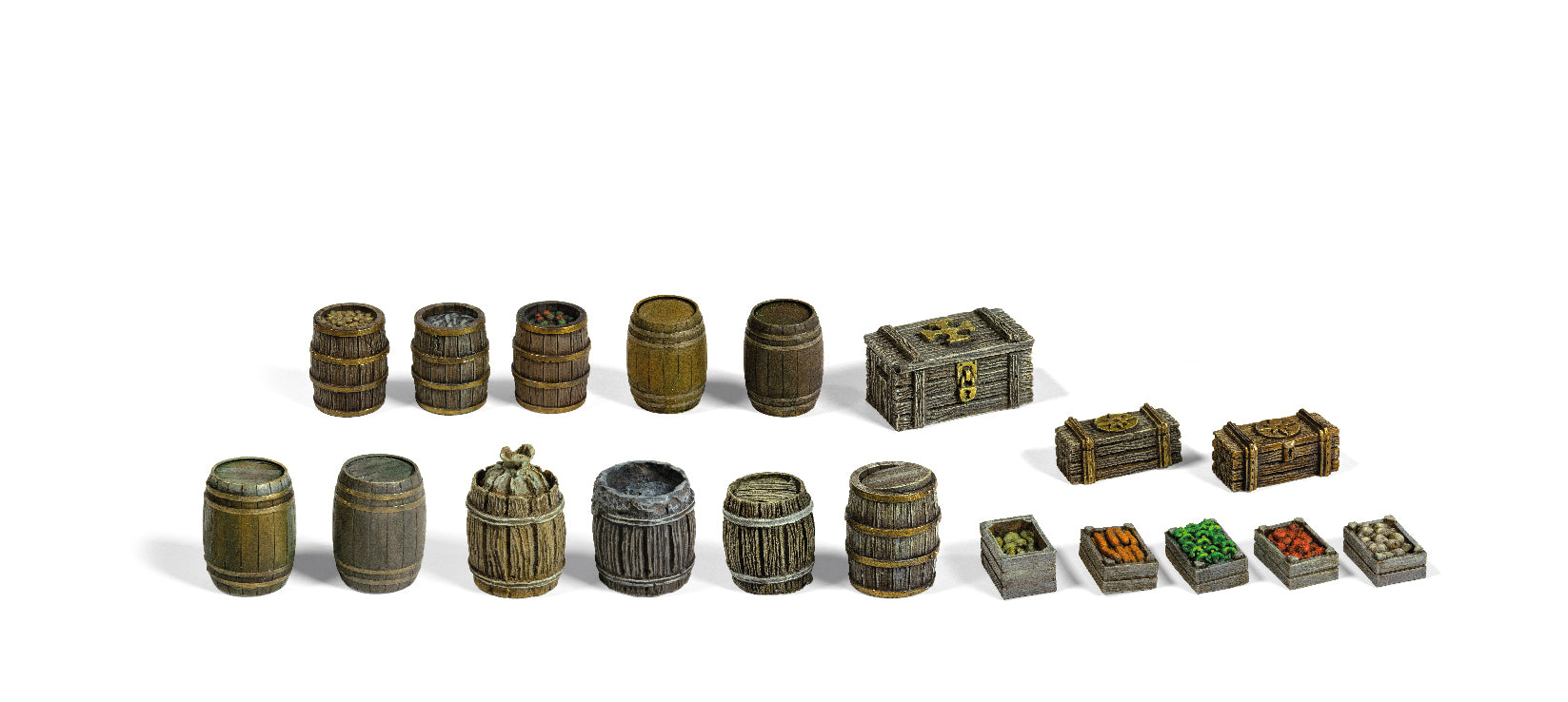 AK Interactive Barrels & Boxes Wargame Set (Resin 30-35mm) | 8435568343733