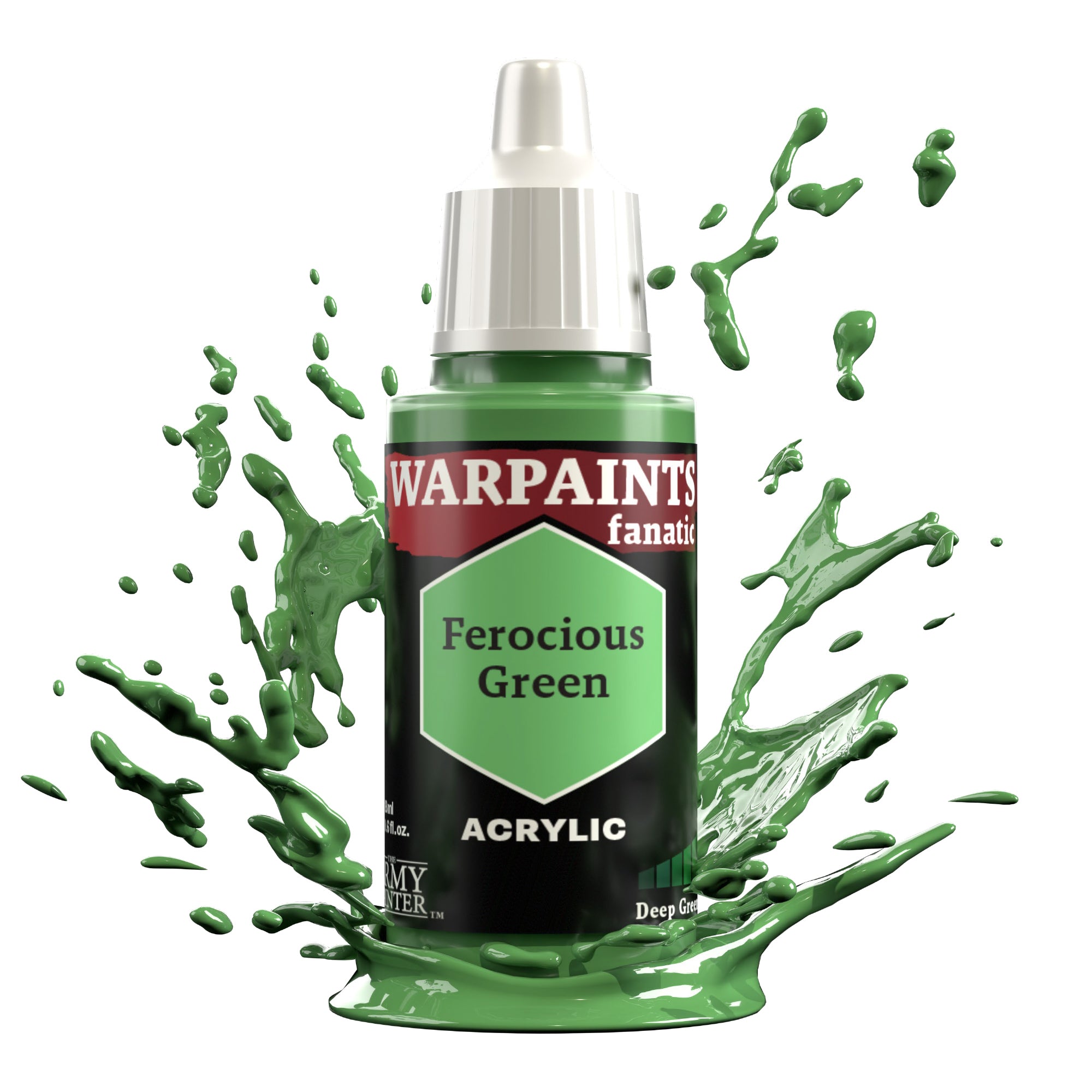 Army Painter Warpaints Fanatic Acrylic, Ferocious Green | 5713799305403