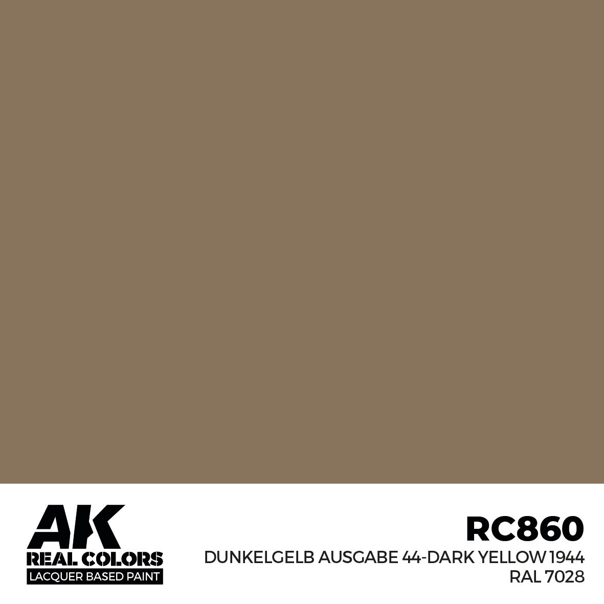 AK Interactive Real Colors Dunkelgelb Ausgabe 44-Dark Yellow 1944 RAL 7028 17 ml | 8435568336131