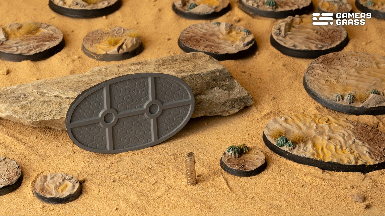 Gamers Grass Battle Ready Bases - Deserts of Maahl - Oval 75mm (x3) | 738956790743