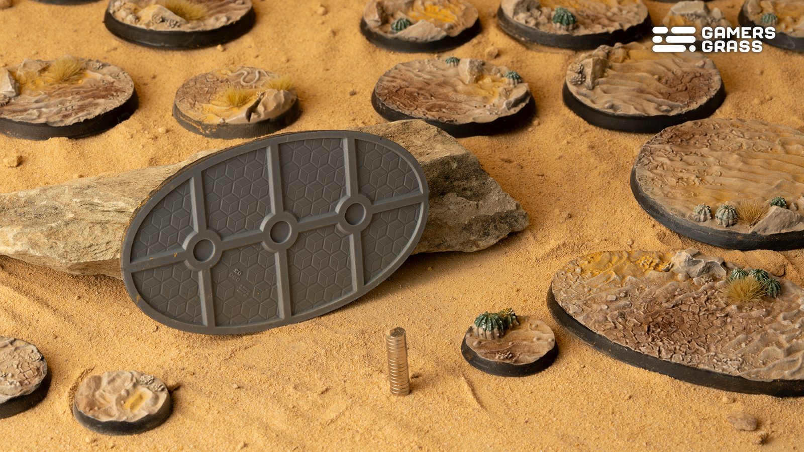 Gamers Grass Battle Ready Bases - Deserts of Maahl - Oval 90mm (x2) | 738956790750