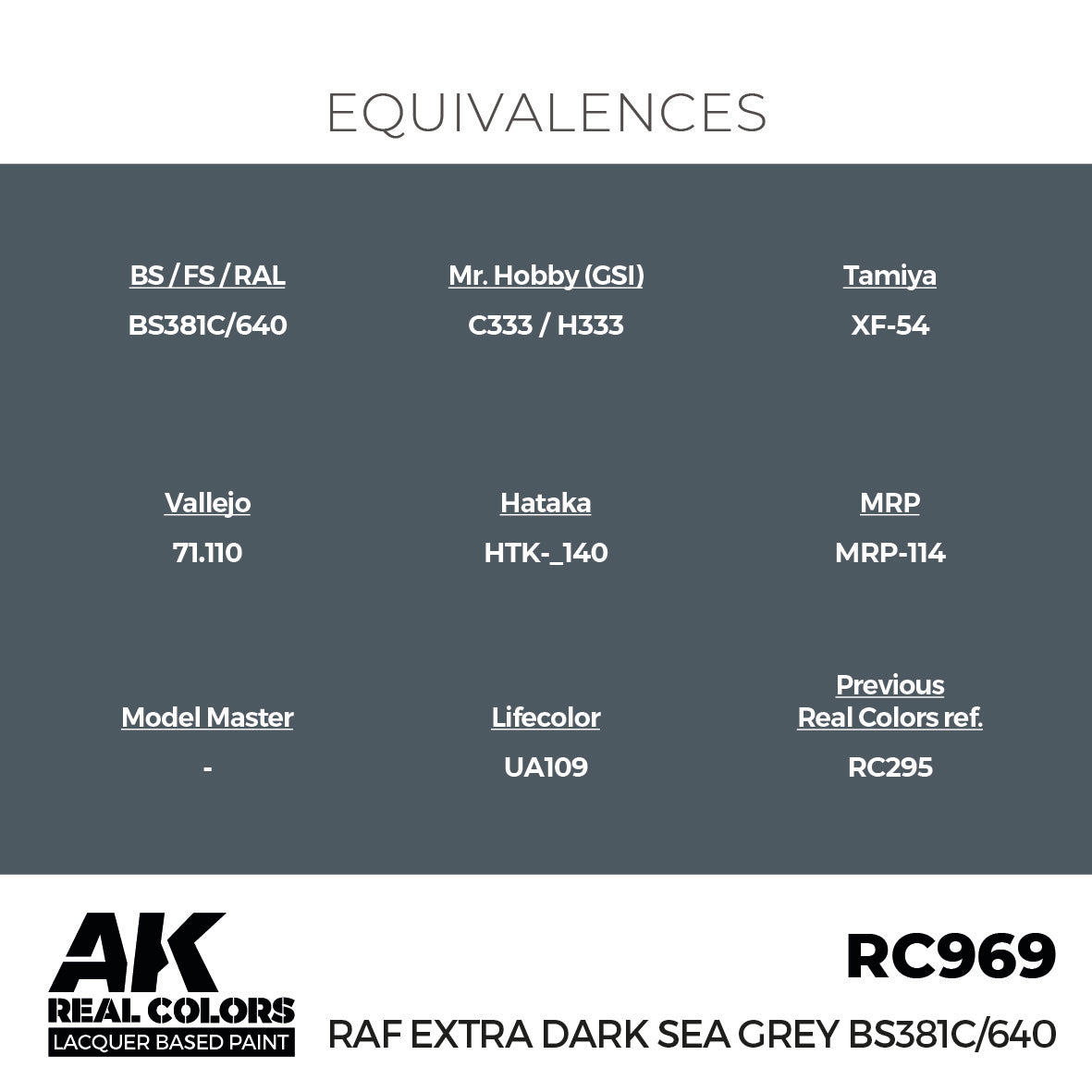 AK Interactive Real Colors RAF Extra Dark Sea Grey BS381C/640 17 ml. | 8435568337220