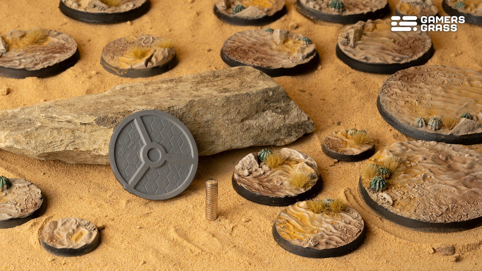 Gamers Grass Battle Ready Bases - Deserts of Maahl - Round 40mm (x5) | 738956790675