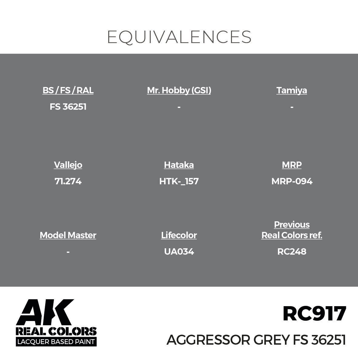 AK Interactive Real Colors Aggressor Grey FS 36251 17 ml. | 8435568336704