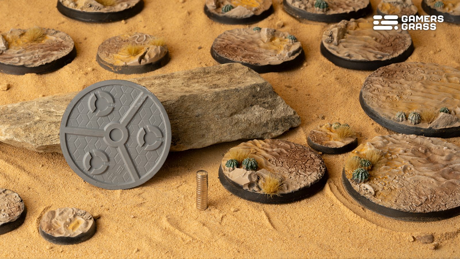 Gamers Grass Battle Ready Bases - Deserts of Maahl - Round 50mm (x3) | 738956790682