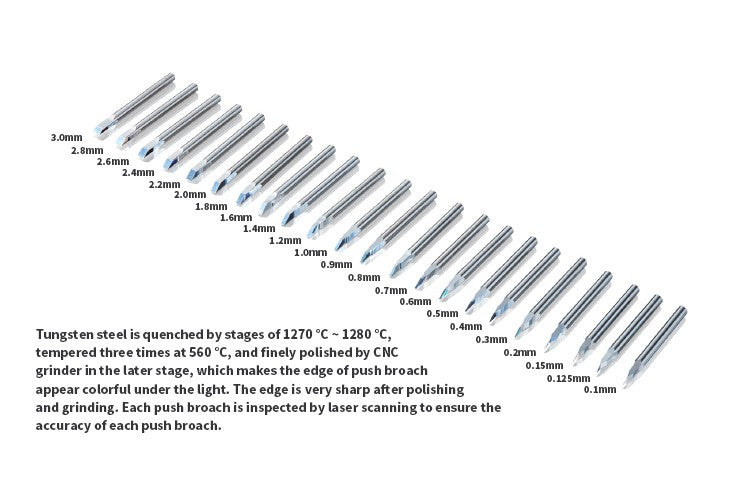 Dspiae 1.6MM Tungsten Steel Push Broach Chisel | 6970845560448