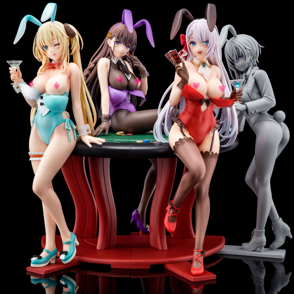 Hakoiri-musume Riselia Ray Crystalia wearing crimson bunny costume with Nip Slip Gimmick System | 4570000500160