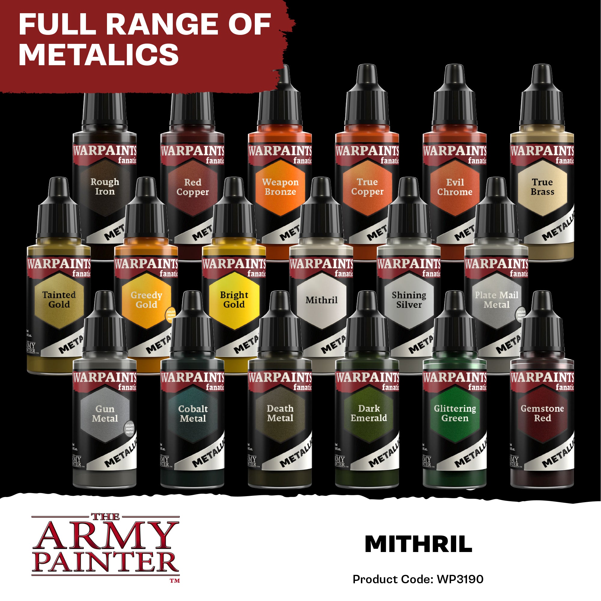 Army Painter Warpaints Fanatic Metallic, Mithril | 5713799319004