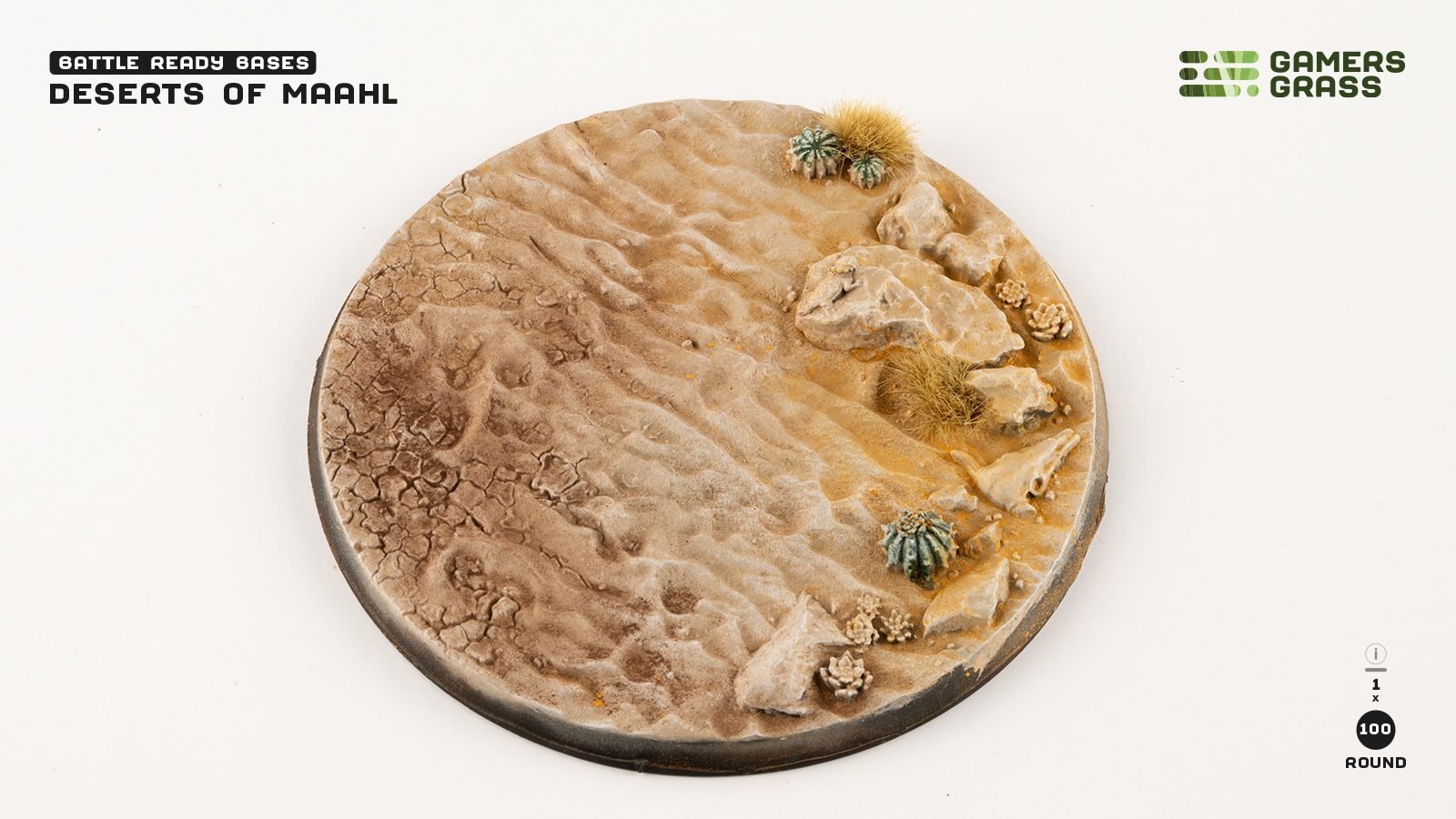 Gamers Grass Battle Ready Bases - Deserts of Maahl - Round 100mm (x1) | 738956790729
