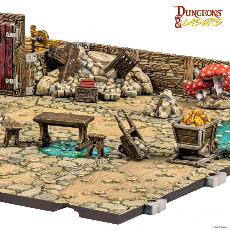 Archon Studio Dungeons and Lasers: Dwarven Mine Props (D&L: Half-Height Walls) | 5901414672720