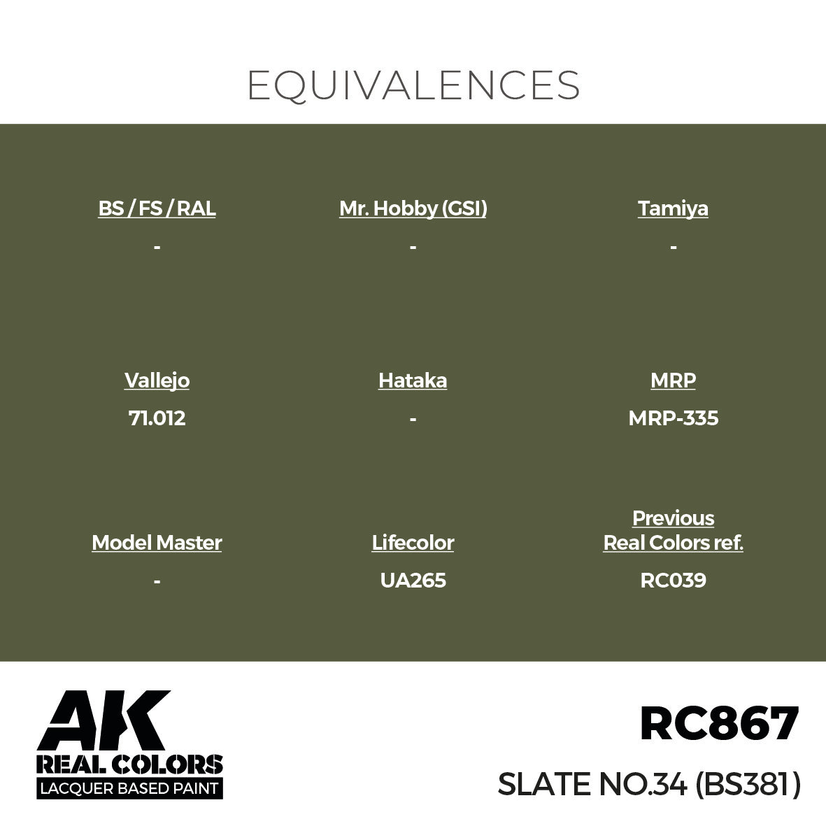 AK Interactive Real Colors Slate No.34 (BS381) 17 ml. | 8435568336209