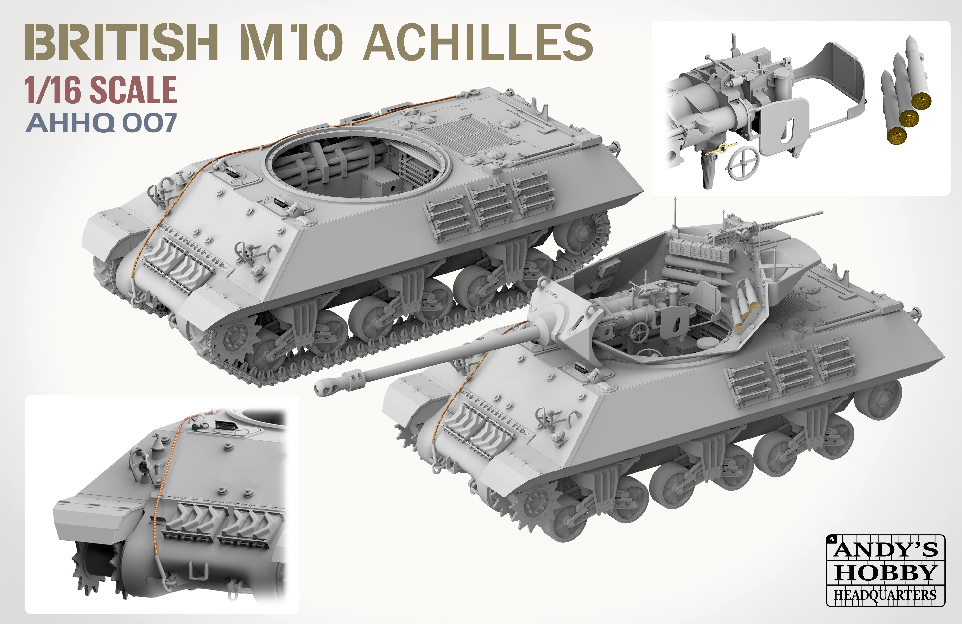 Andy's HHQ x Takom 1/16 British Achilles M10 IIc Tank Destroyer (with Full Body Figure) | 783495788249
