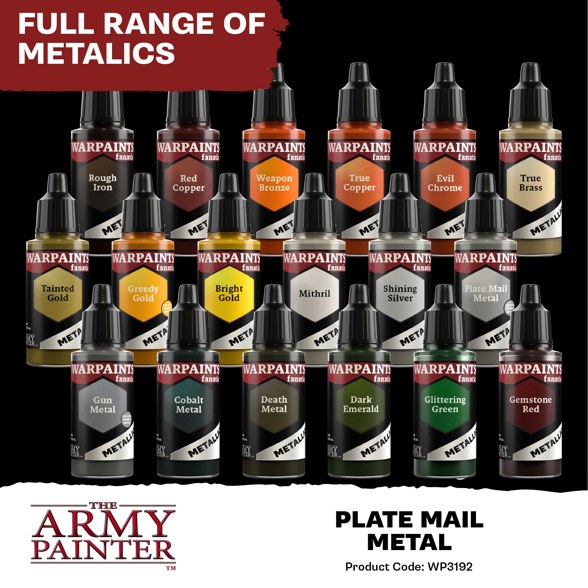 Army Painter Warpaints Fanatic Metallic, Plate Mail Metal | 5713799319202