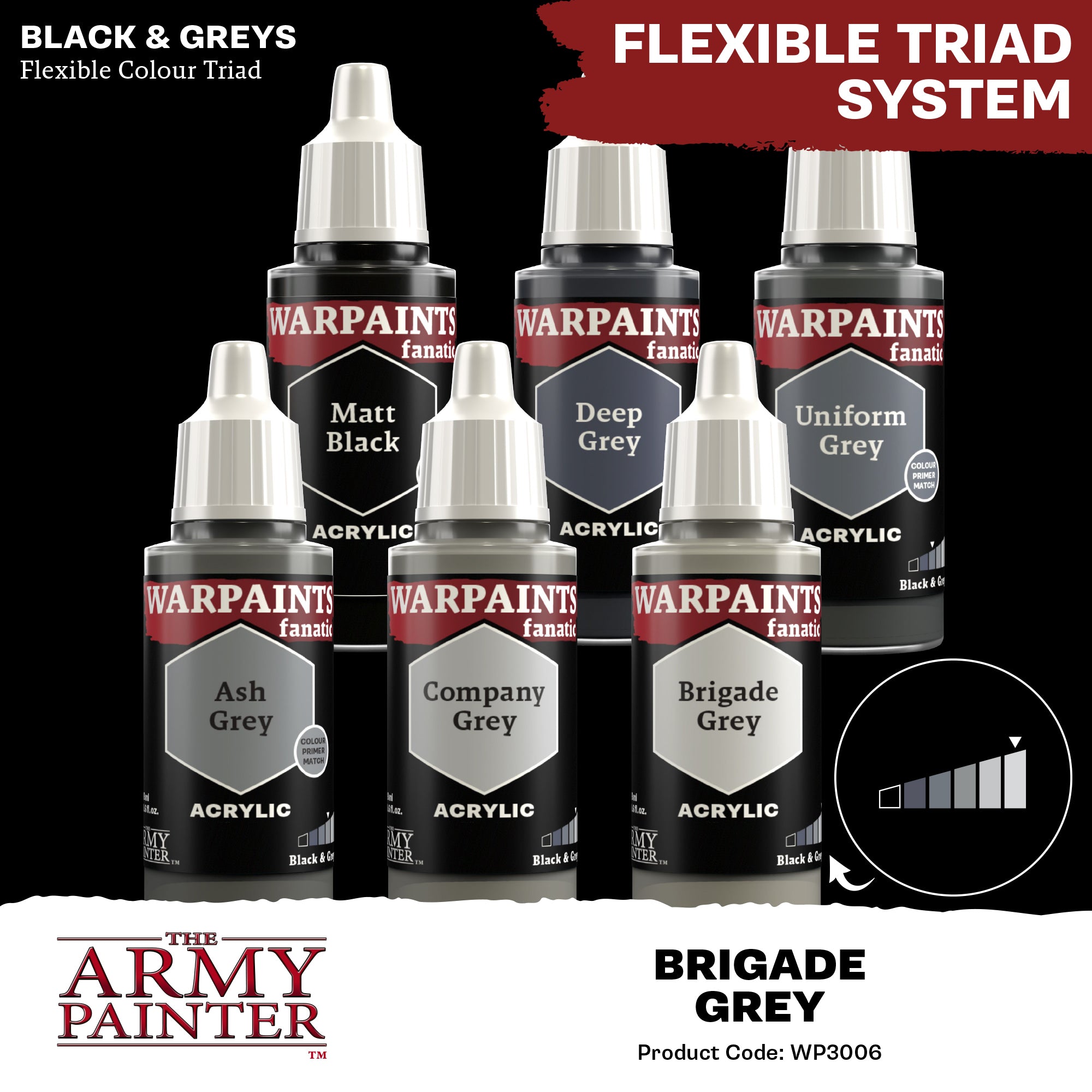 Army Painter Warpaints Fanatic Acrylic, Brigade Grey | 5713799300606
