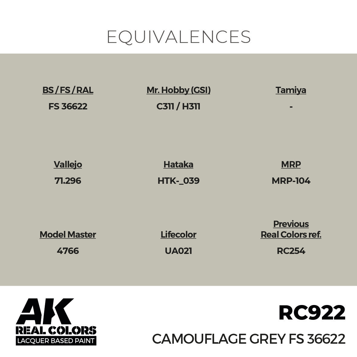 AK Interactive Real Colors Camouflage Grey FS 36622 17 ml. | 8435568336759