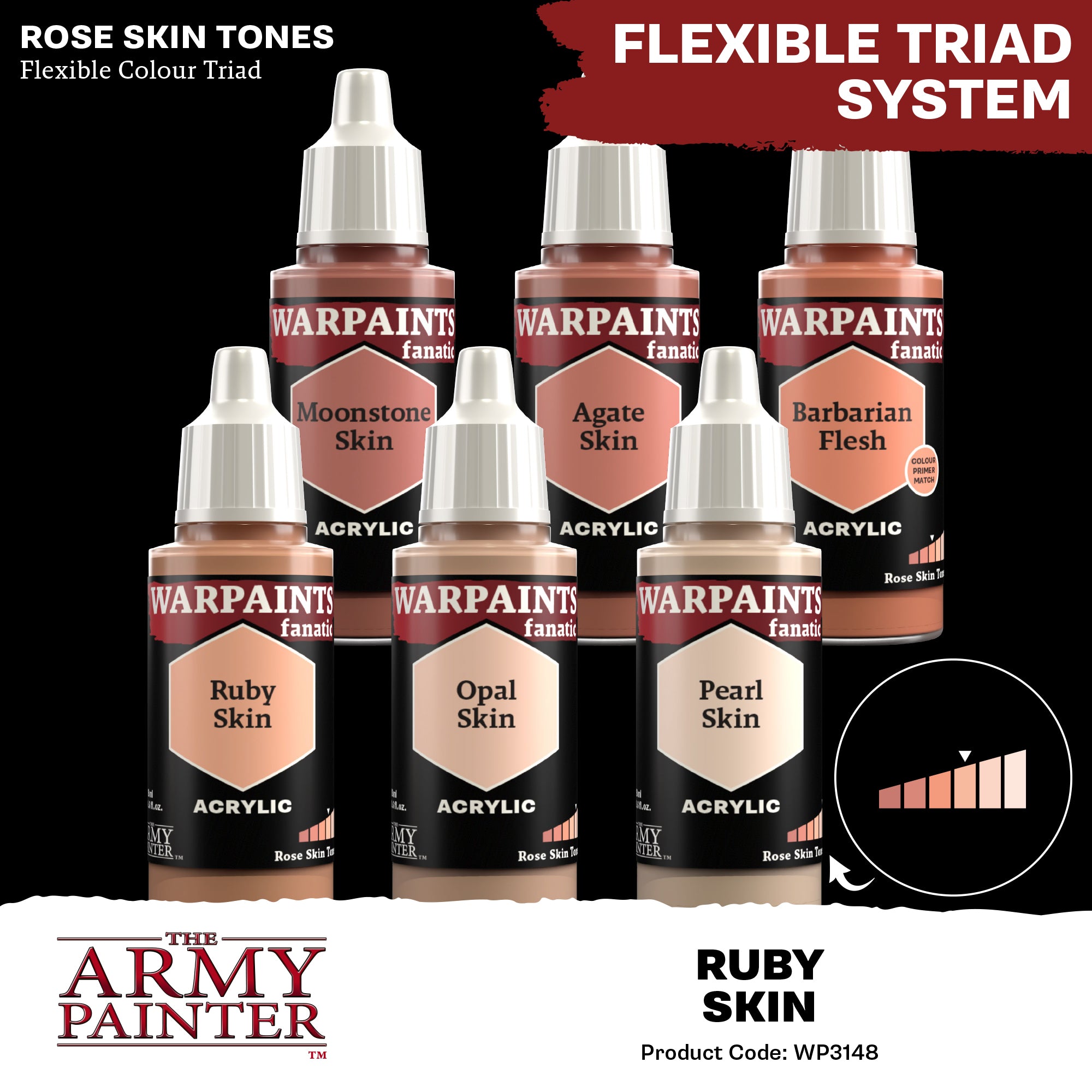 Army Painter Warpaints Fanatic Acrylic, Ruby Skin | 5713799314801